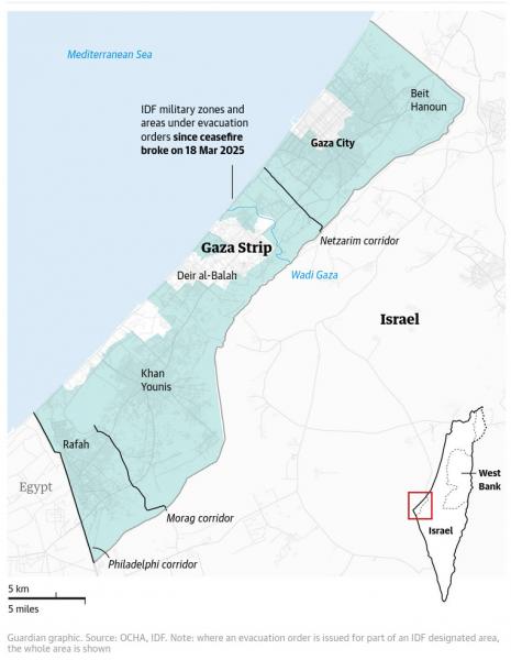 A Guardian jelentése szerint az izraeli katonai hírszerzés információi alapján a Gázai övezetben elhunytak 83%-a civil személy.